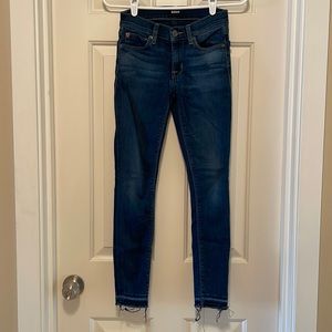 Hudson Jeans Blue Skinny Frayed Hem Denim